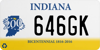 IN license plate 646GK