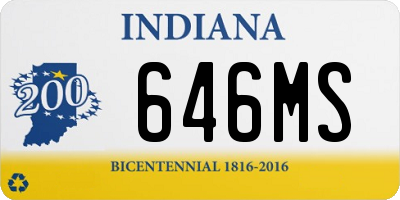 IN license plate 646MS