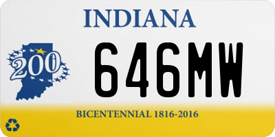 IN license plate 646MW