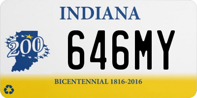 IN license plate 646MY