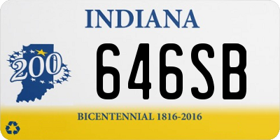 IN license plate 646SB