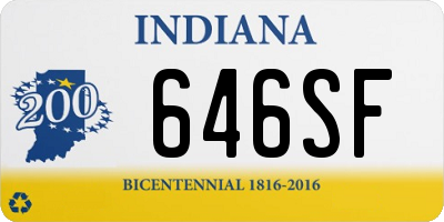 IN license plate 646SF