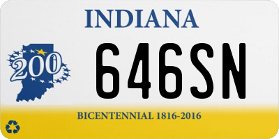 IN license plate 646SN