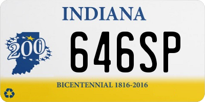 IN license plate 646SP