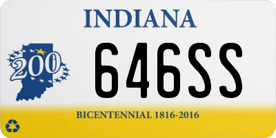 IN license plate 646SS