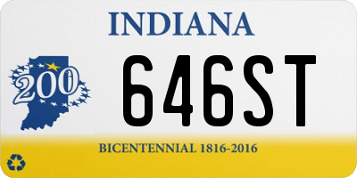 IN license plate 646ST