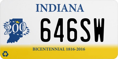 IN license plate 646SW