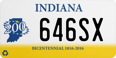 IN license plate 646SX