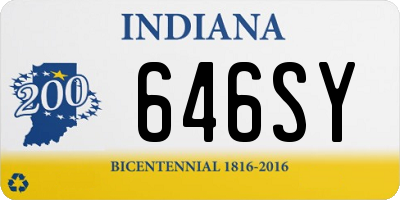 IN license plate 646SY