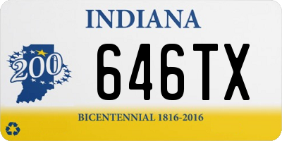 IN license plate 646TX