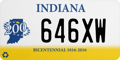 IN license plate 646XW