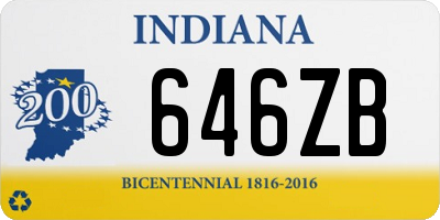 IN license plate 646ZB
