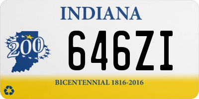 IN license plate 646ZI