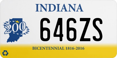 IN license plate 646ZS