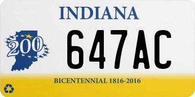 IN license plate 647AC