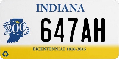 IN license plate 647AH