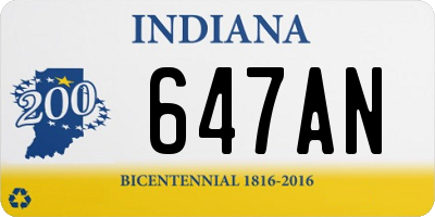 IN license plate 647AN