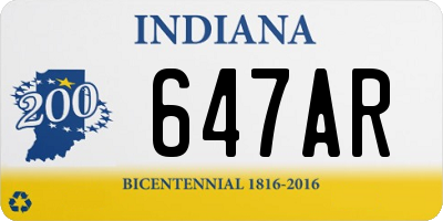 IN license plate 647AR