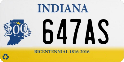 IN license plate 647AS