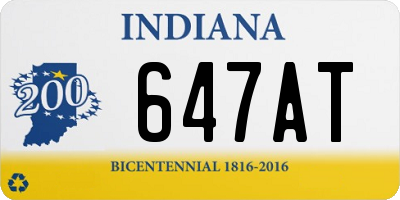 IN license plate 647AT