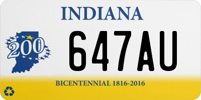 IN license plate 647AU