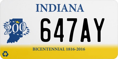 IN license plate 647AY