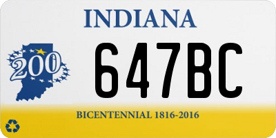 IN license plate 647BC