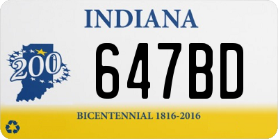 IN license plate 647BD