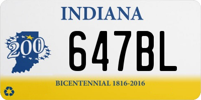 IN license plate 647BL