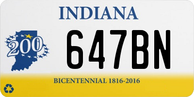 IN license plate 647BN