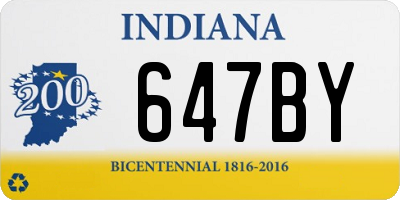 IN license plate 647BY