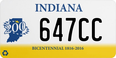 IN license plate 647CC