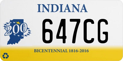 IN license plate 647CG