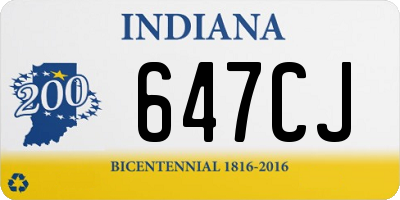 IN license plate 647CJ
