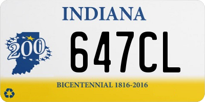 IN license plate 647CL