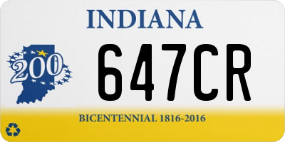 IN license plate 647CR