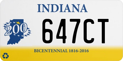IN license plate 647CT