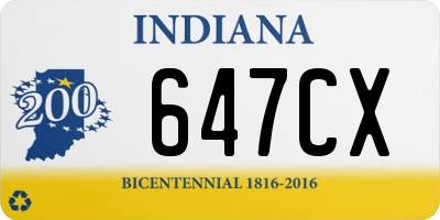 IN license plate 647CX