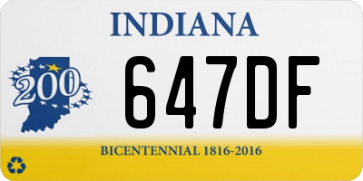 IN license plate 647DF
