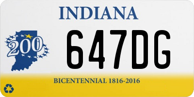 IN license plate 647DG