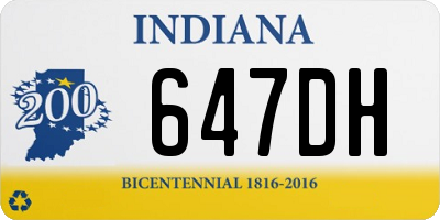 IN license plate 647DH