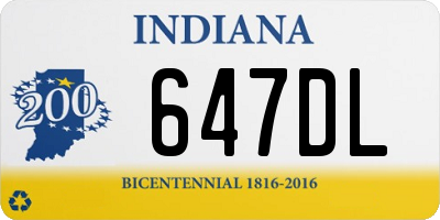 IN license plate 647DL