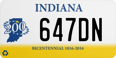 IN license plate 647DN