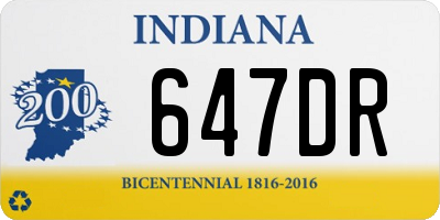 IN license plate 647DR