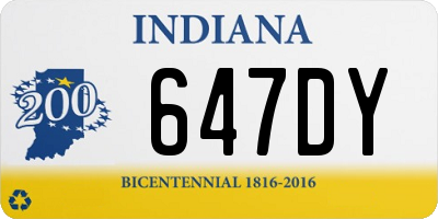 IN license plate 647DY
