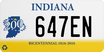 IN license plate 647EN