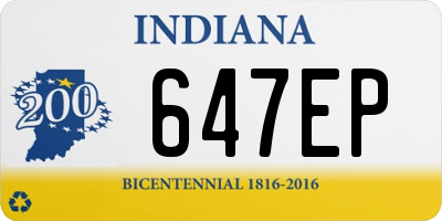 IN license plate 647EP