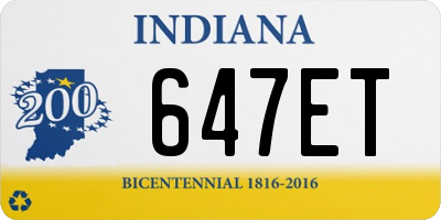 IN license plate 647ET