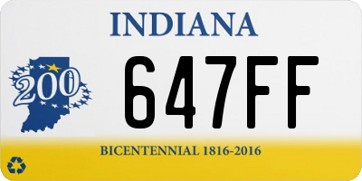 IN license plate 647FF