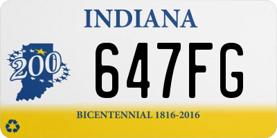 IN license plate 647FG